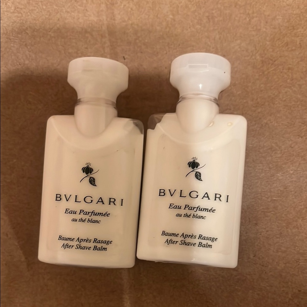 Bulgari White Shaving Essentials Luxurious Minimalist Design 1.3oz each bottle